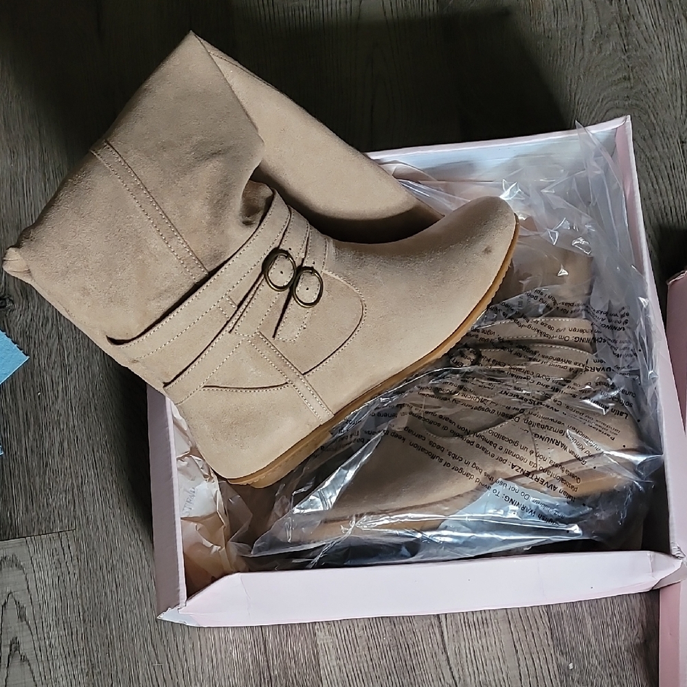 JustFab Tan Over the Knee Boots Suede Style